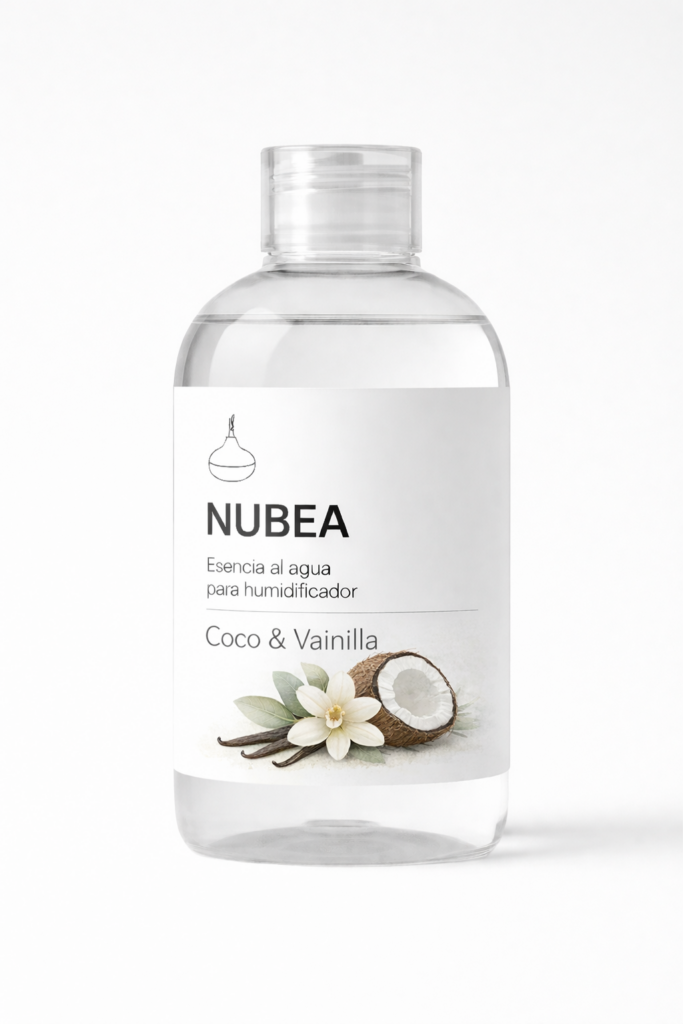 Esencia para humidificador Coco y Vainilla Nubea en frasco